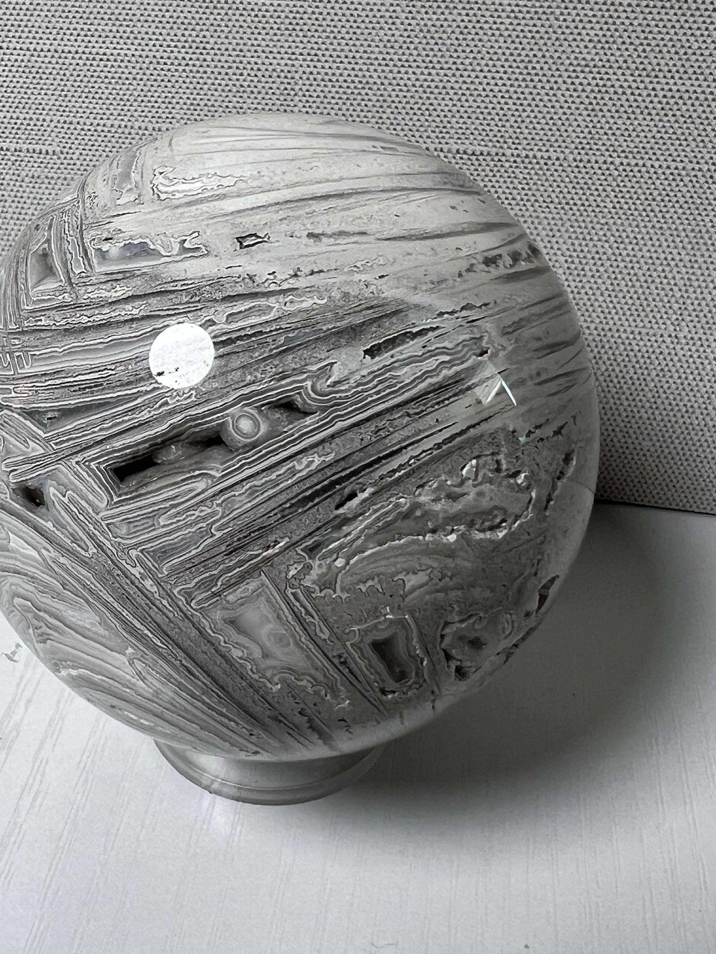White Mexican Agate Sphere - Medium