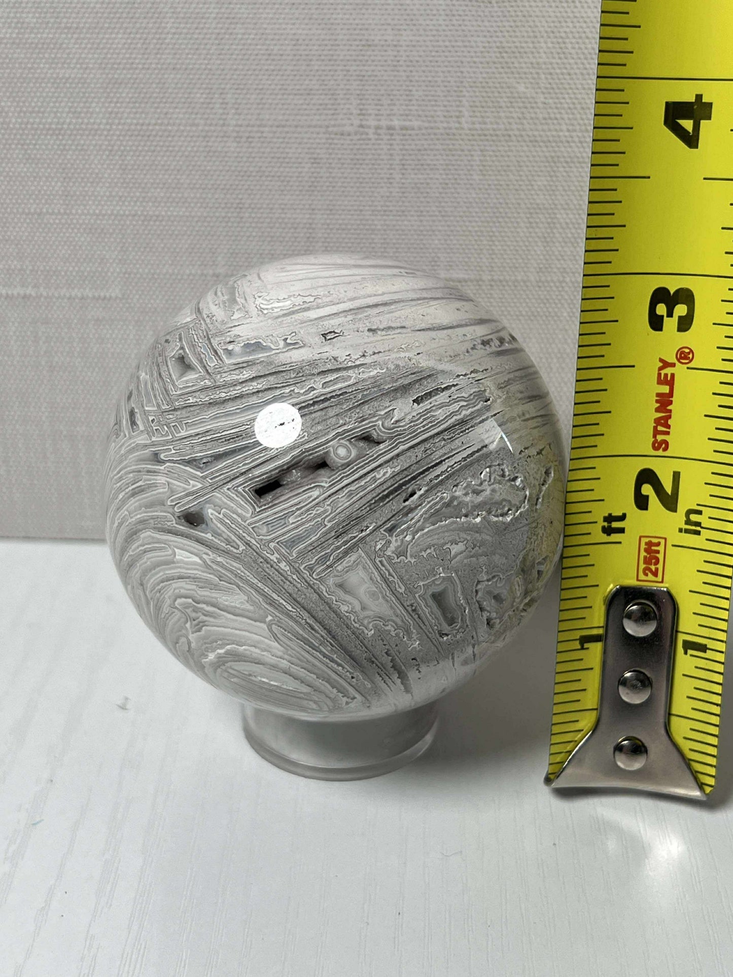 White Mexican Agate Sphere - Medium