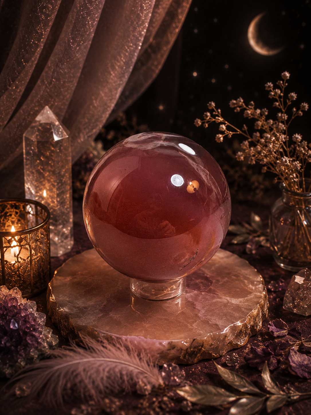 Jelly Pink Agate Sphere