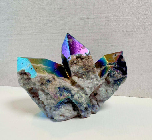 Titanium Rainbow Aura Quartz Cluster