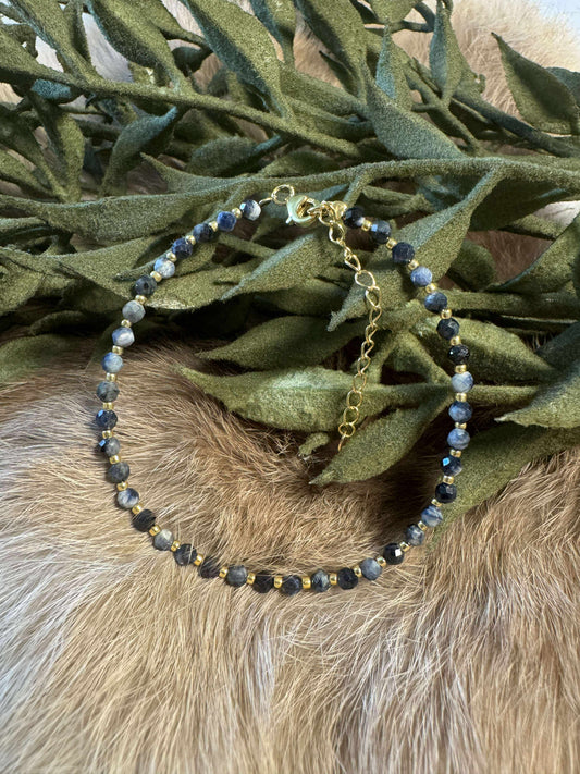 Sapphire Blue Bracelet w/ Gold Adjustable Clasp