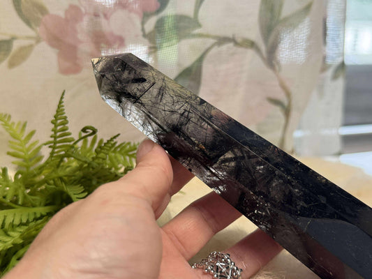 Black Tourmalinated Quartz Tower