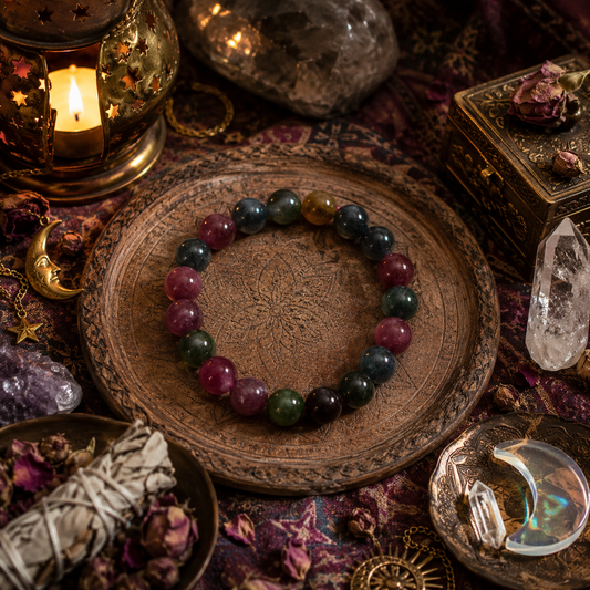 Colorful Dark Fluorite Bracelet