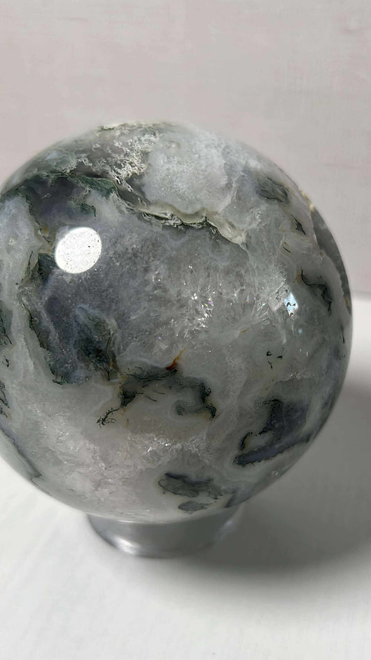 Green Moss Agate Sphere - Medium