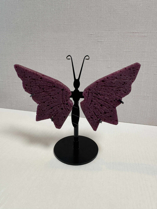 Honeycomb Ruby Butterfly w/ Stand