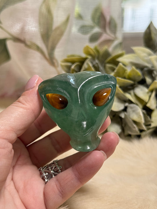 Green Aventurine Alien Head - Opt 31