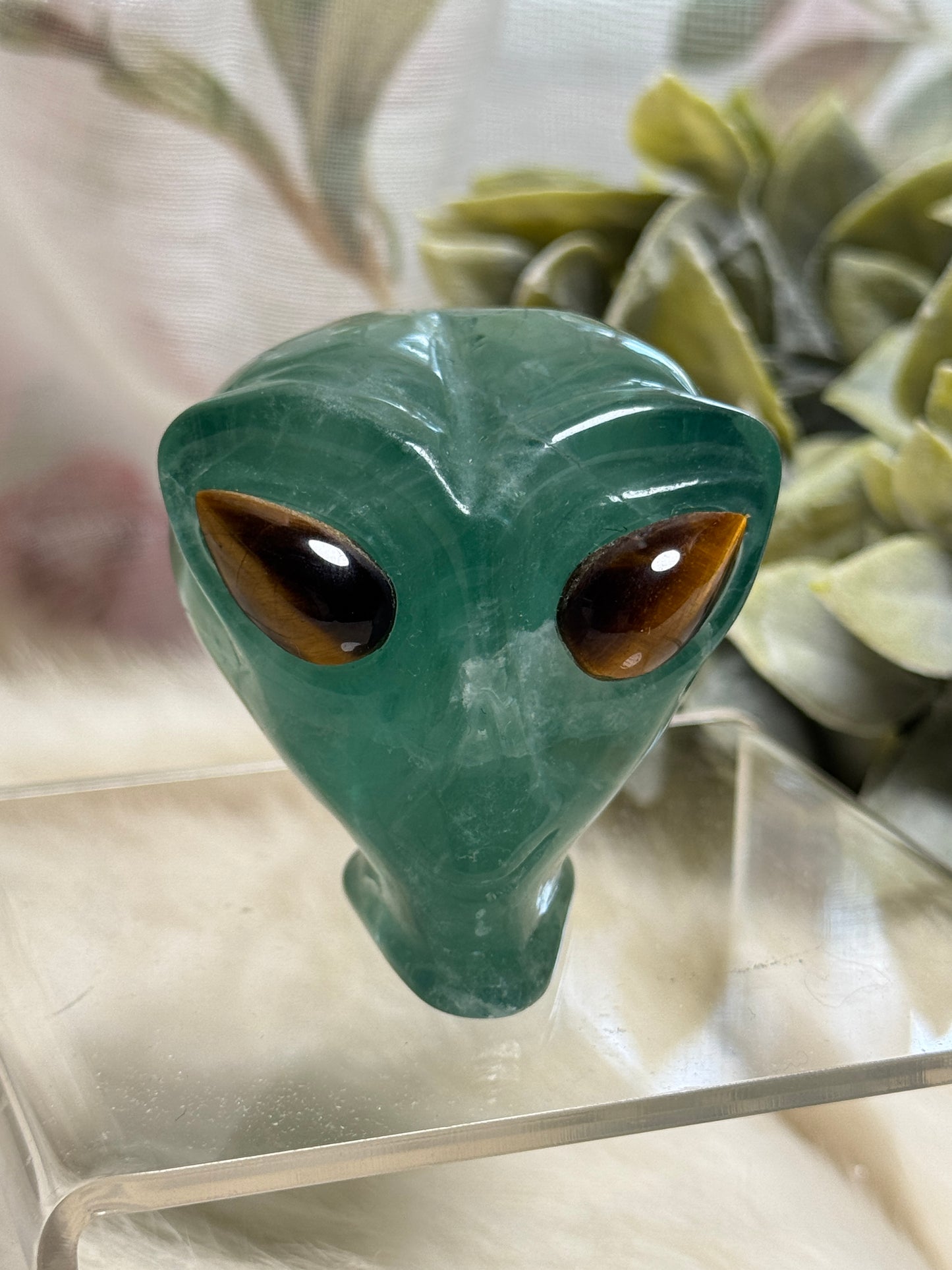 Green Aventurine Alien Head - Opt 32