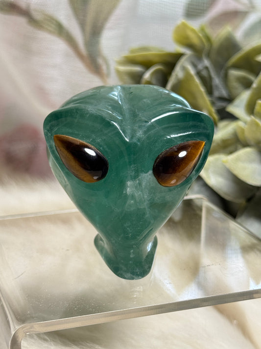 Green Aventurine Alien Head - Opt 32