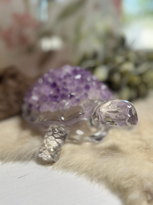 Amethyst Turtle Large Lamp - Opt 40