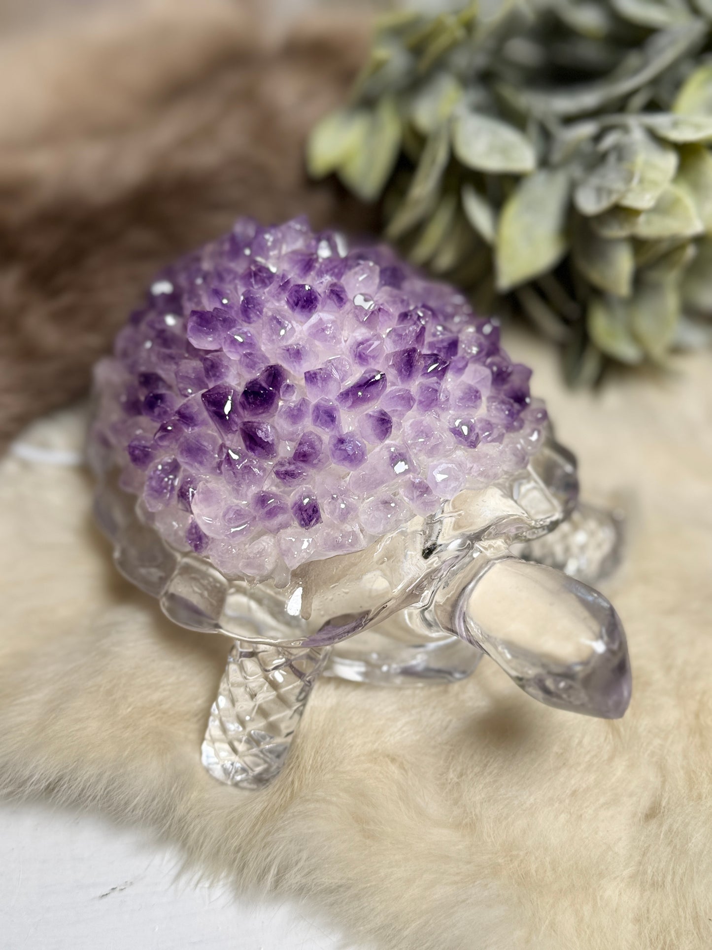 Amethyst Turtle Large Lamp - Opt 42