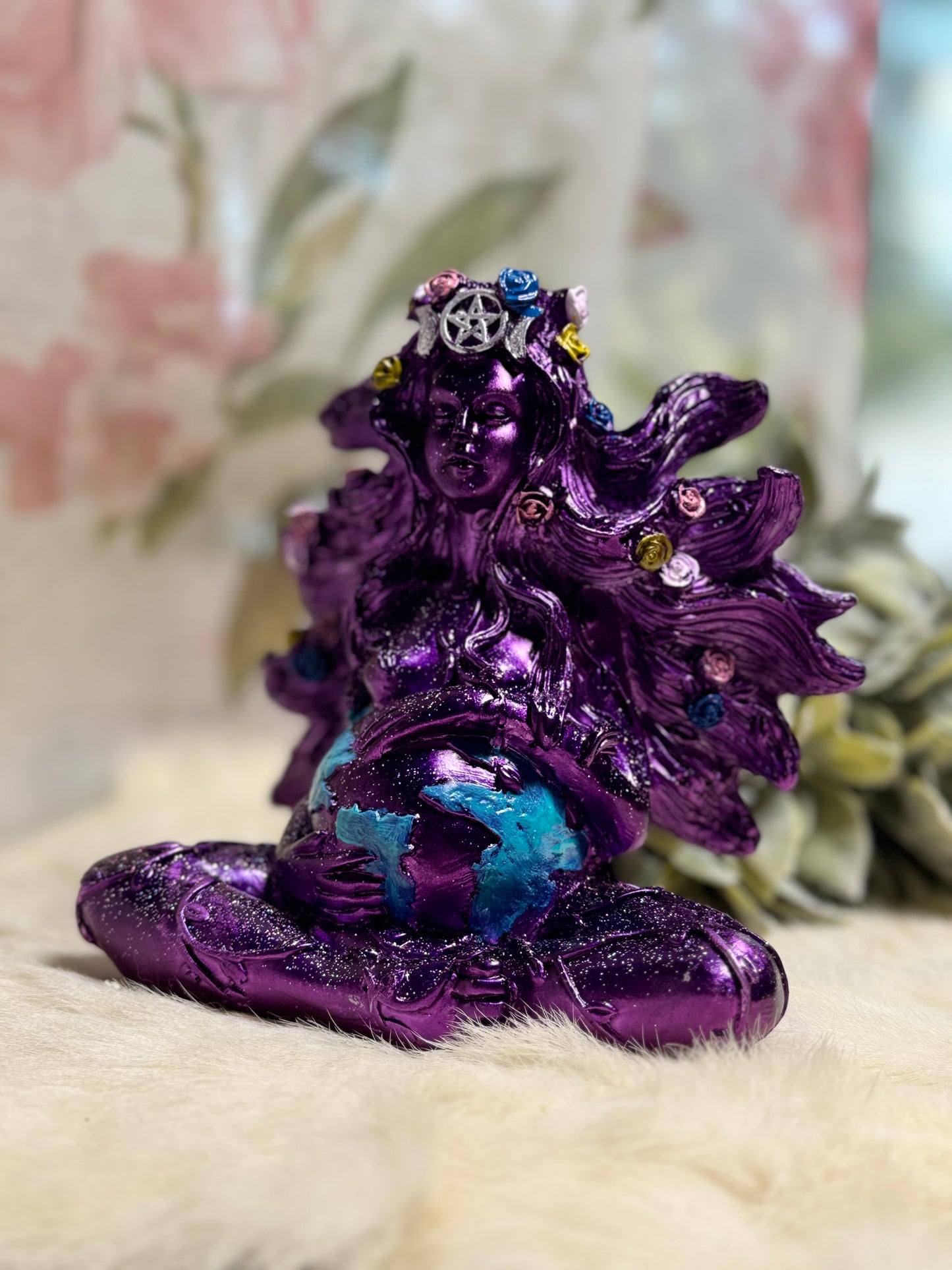 Mother Gaia Earth Sphere Holder - Purple