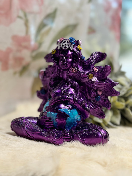 Mother Gaia Earth Sphere Holder - Purple