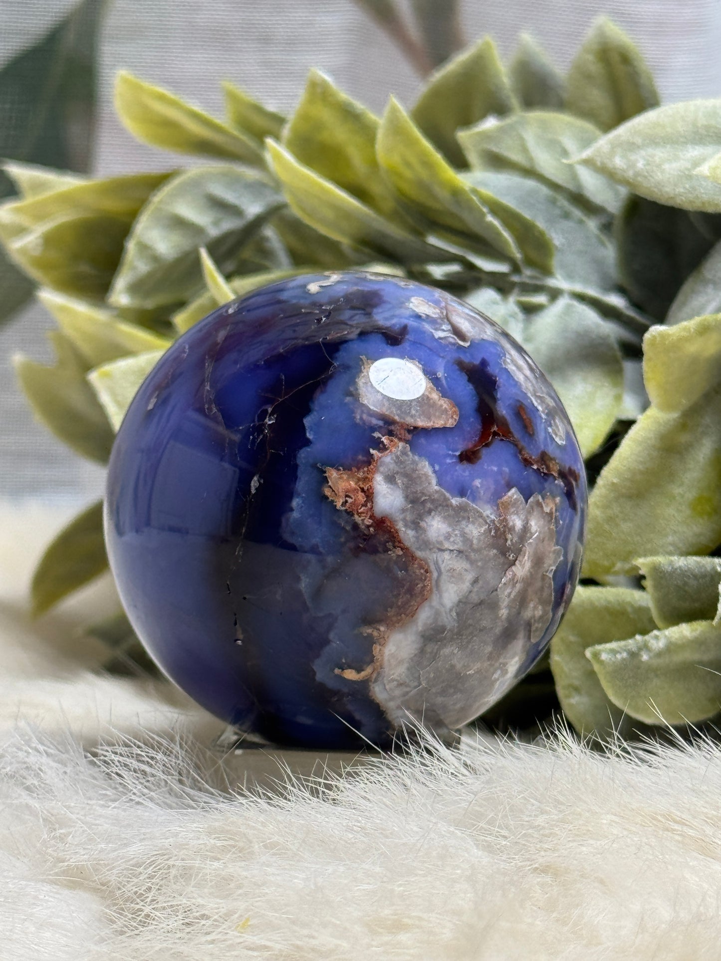 Blue Flower Agate Sphere
