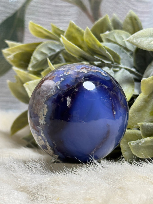 Blue Flower Agate Sphere