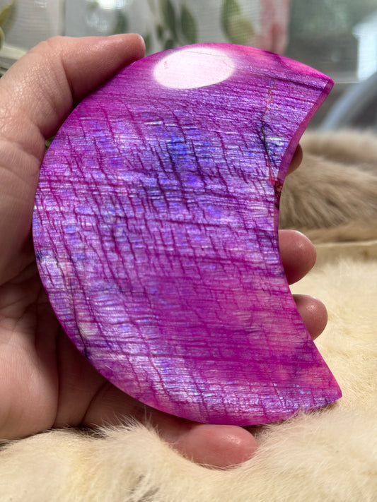Plum Moonstone Crescent Moon Opt 1
