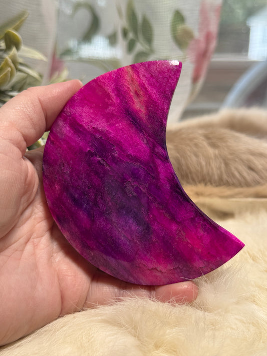 Plum Moonstone Crescent Moon Opt 2