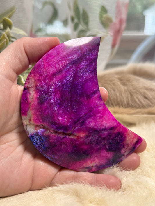 Plum Moonstone Crescent Moon Opt 3