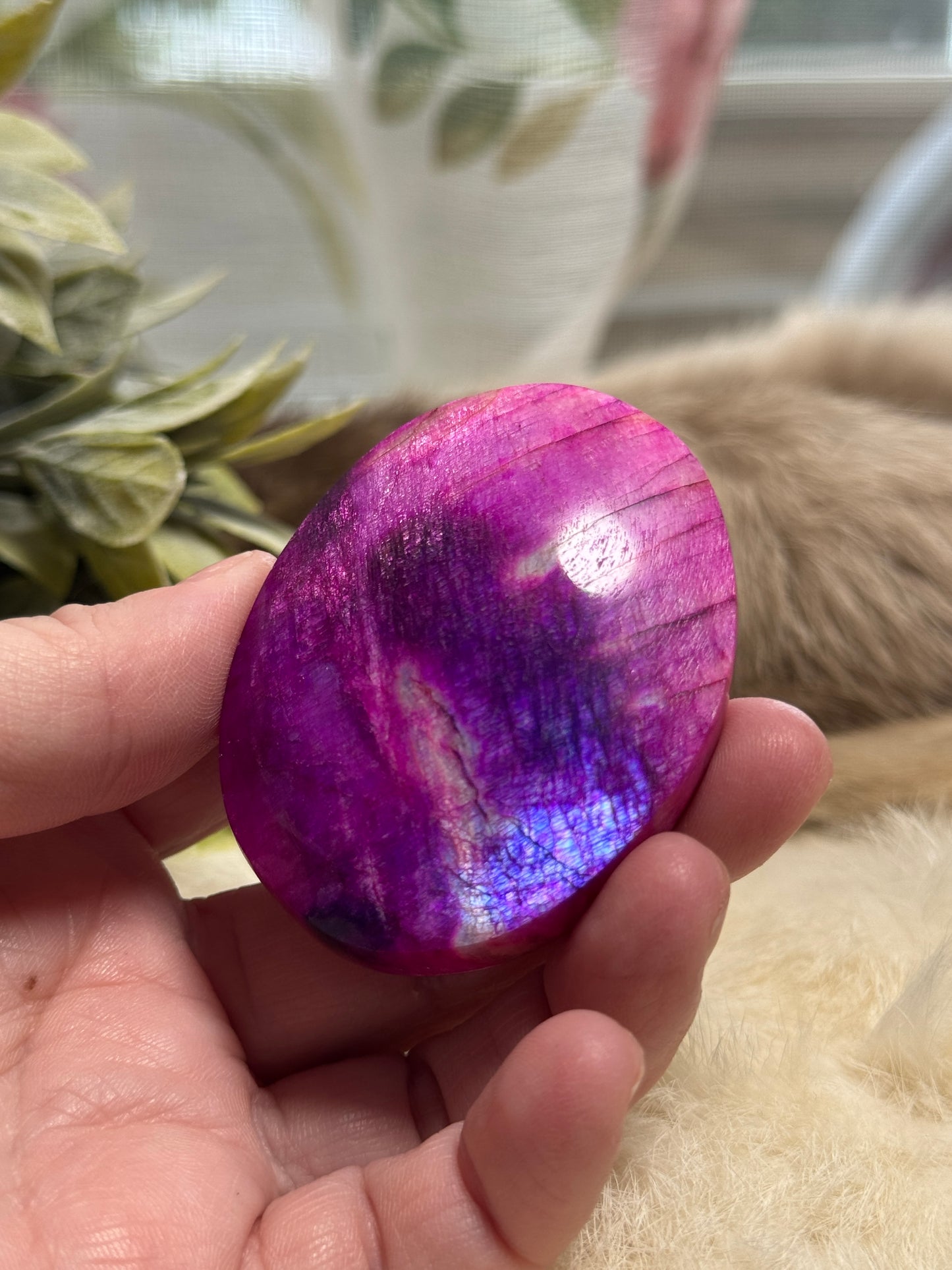 Plum Moonstone Palmstone Opt 12