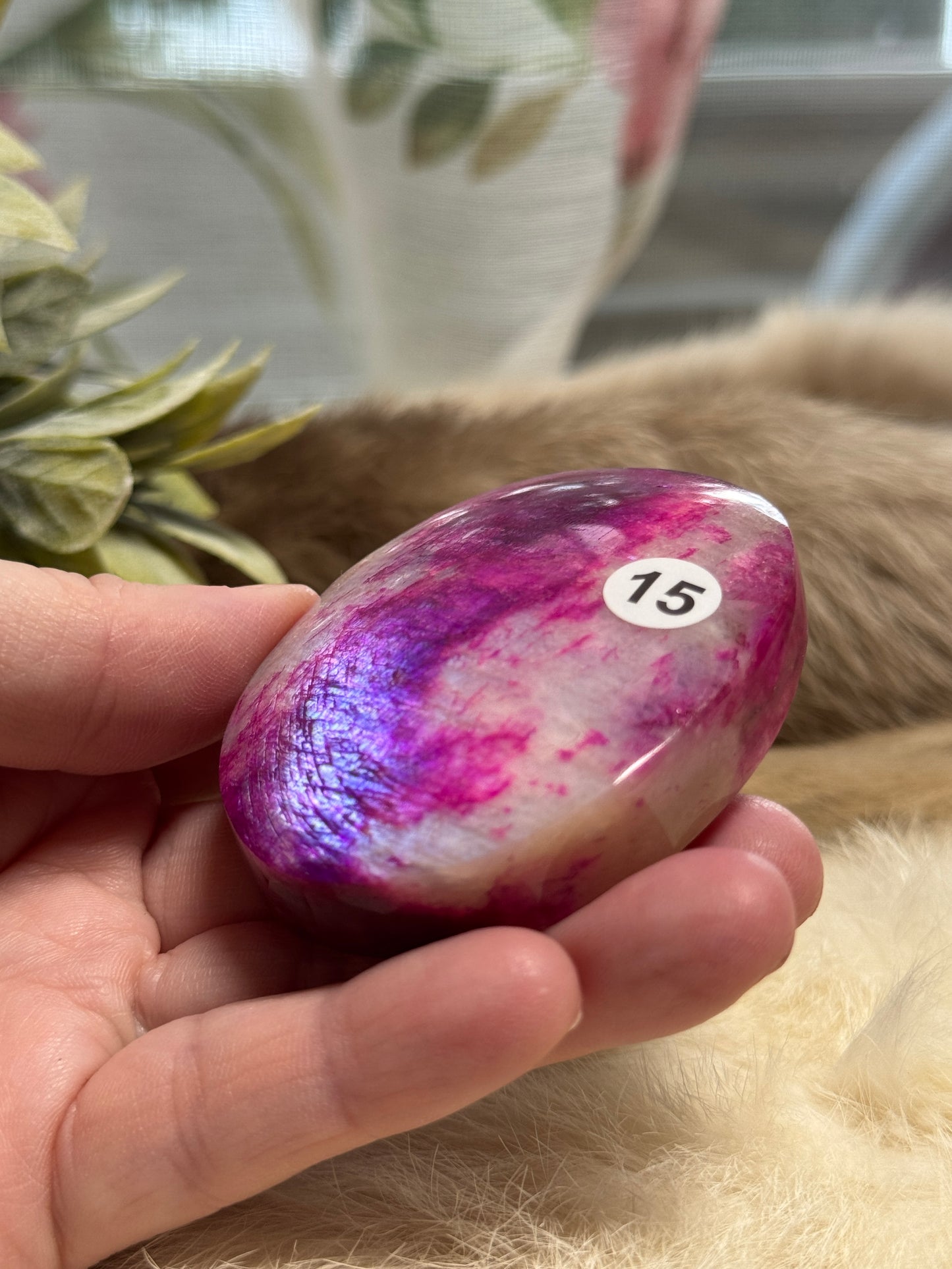 Plum Moonstone Palmstone Opt 15
