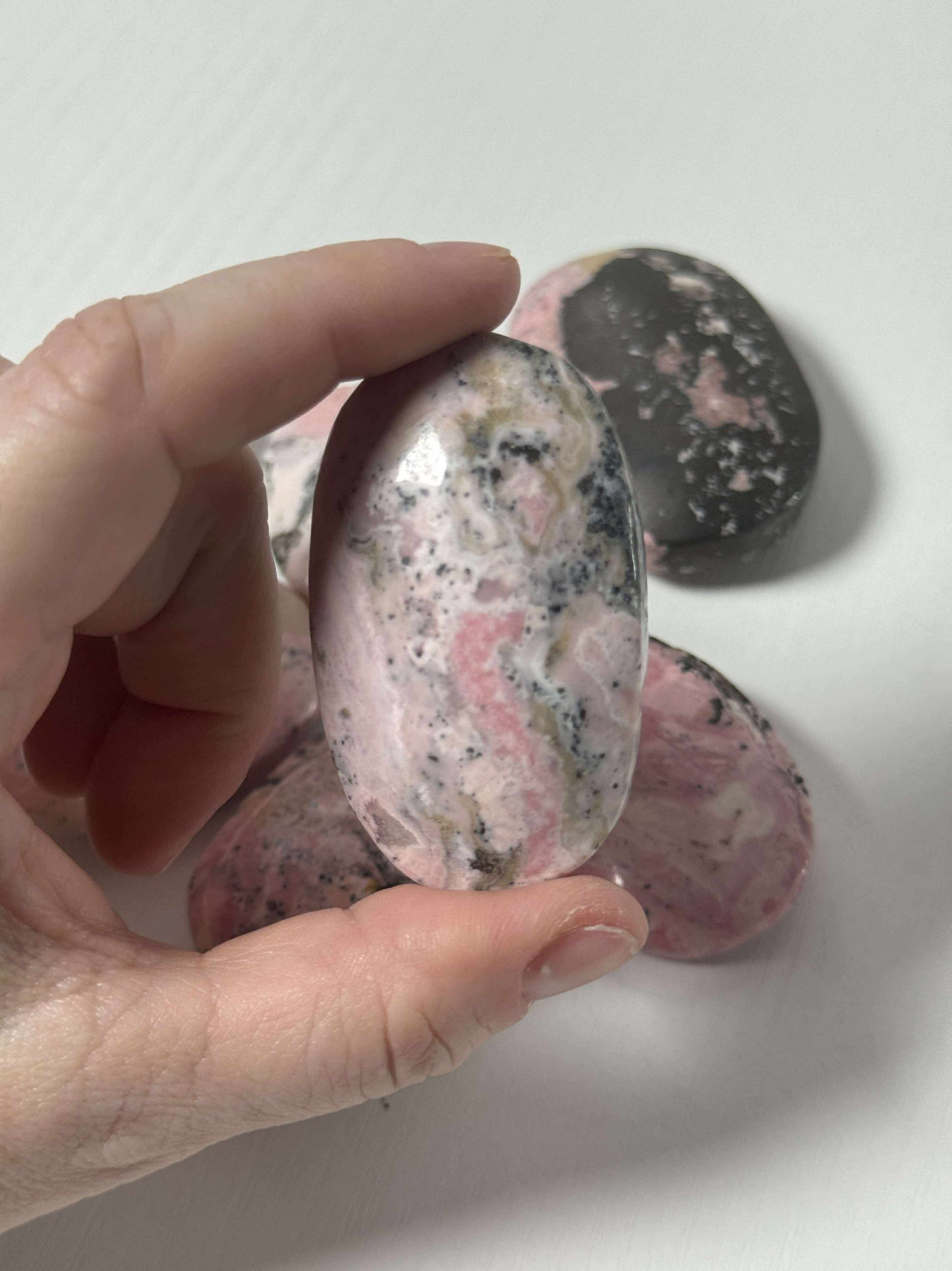 Rhodonite Palm Stone