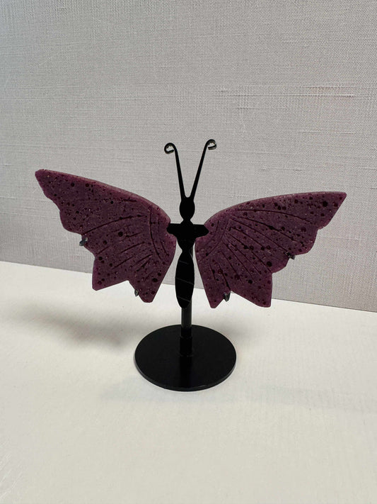 Honeycomb Ruby Butterfly w/ Stand