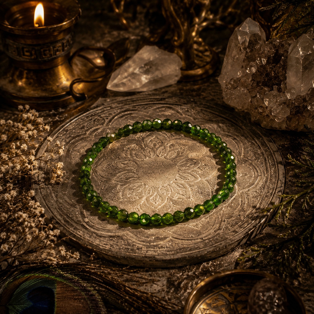 Diopside Faceted Bracelet