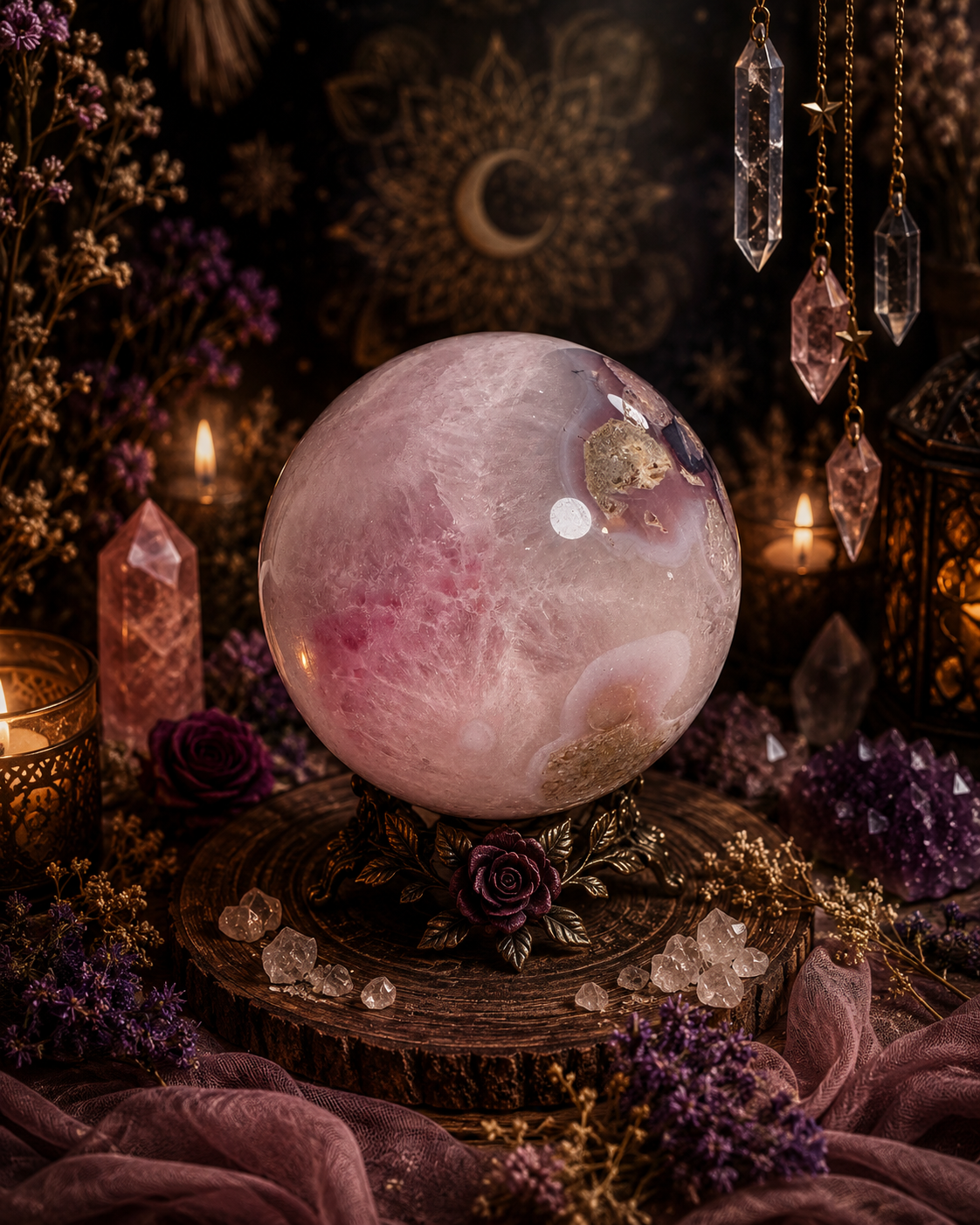 Pink Jelly Agate Large Sphere