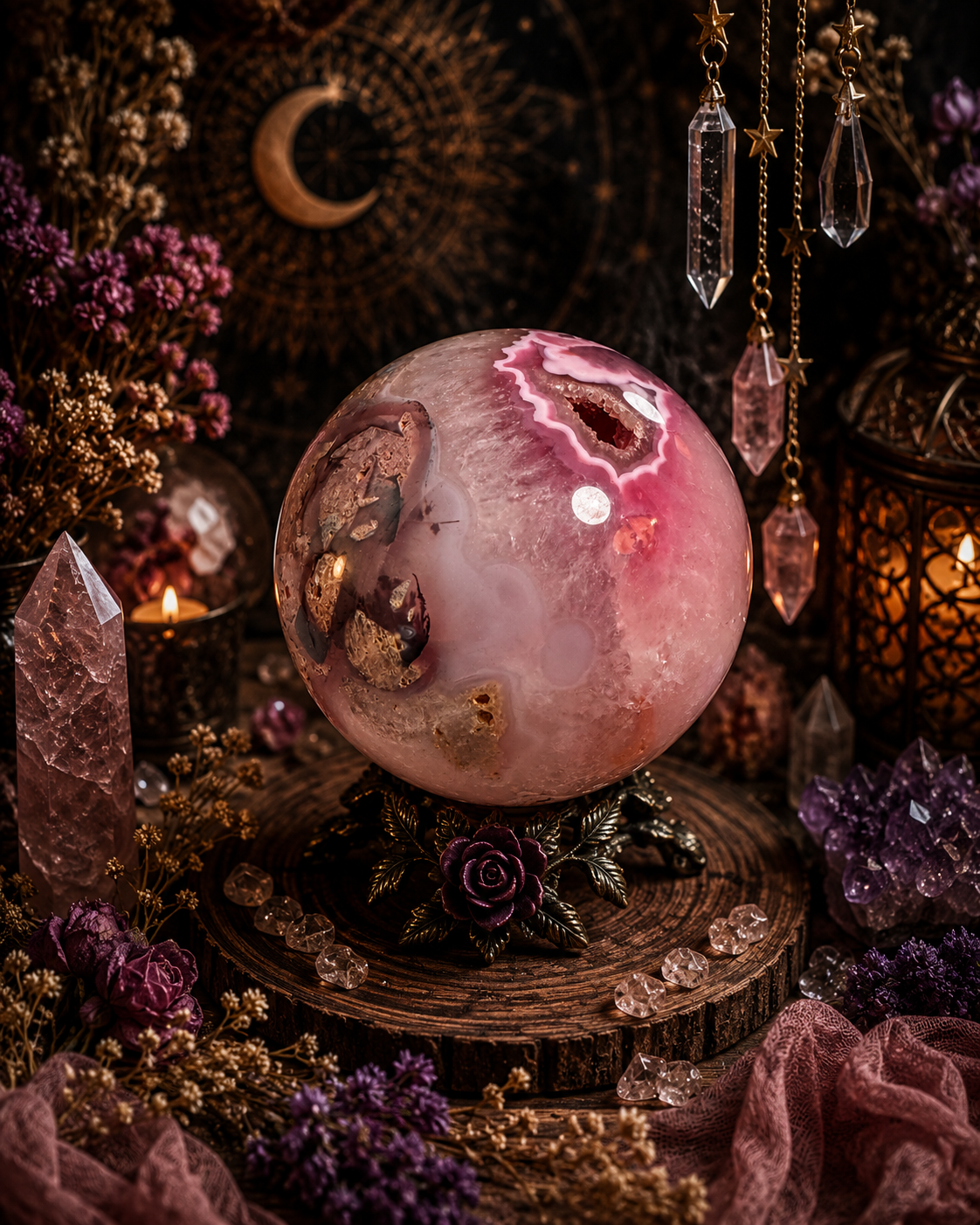 Pink Jelly Agate Large Sphere
