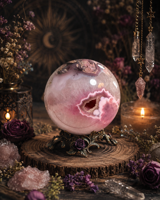 Pink Jelly Agate Large Sphere