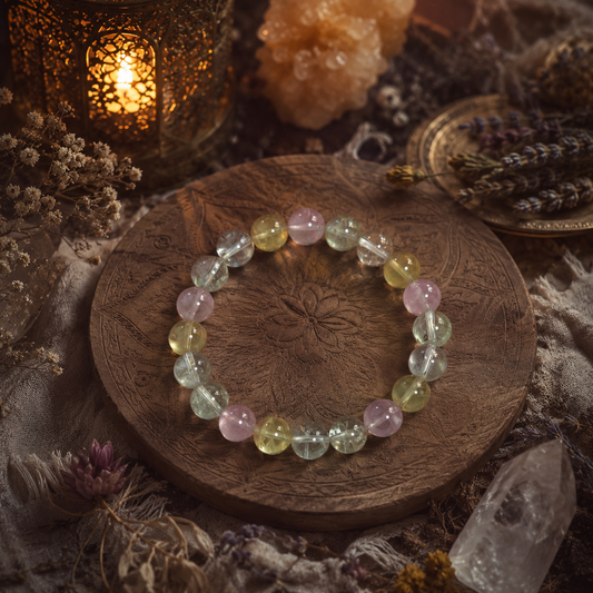 Light Fluorite & Lemurian Bracelet