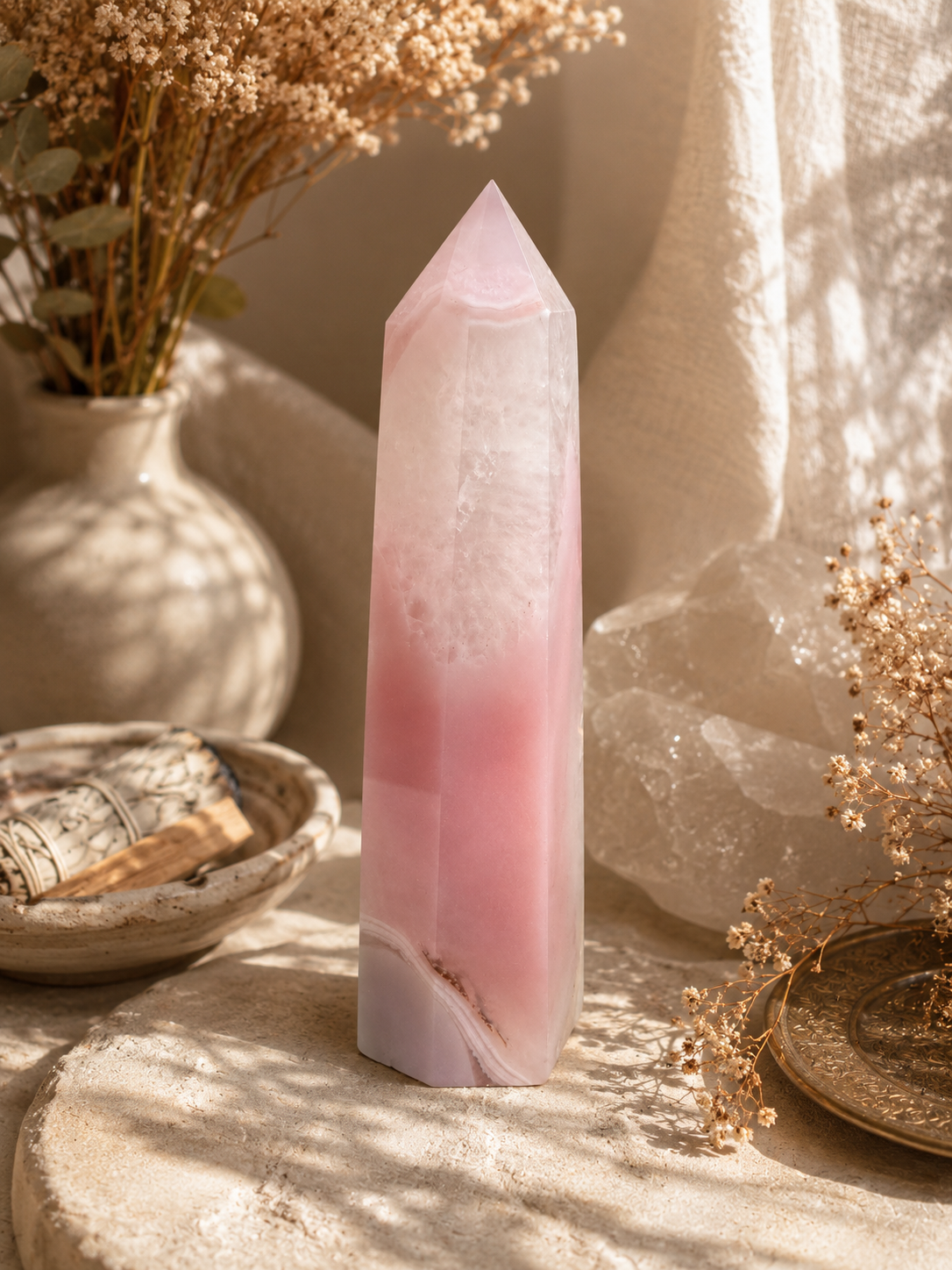 Pink Jelly Agate Tower