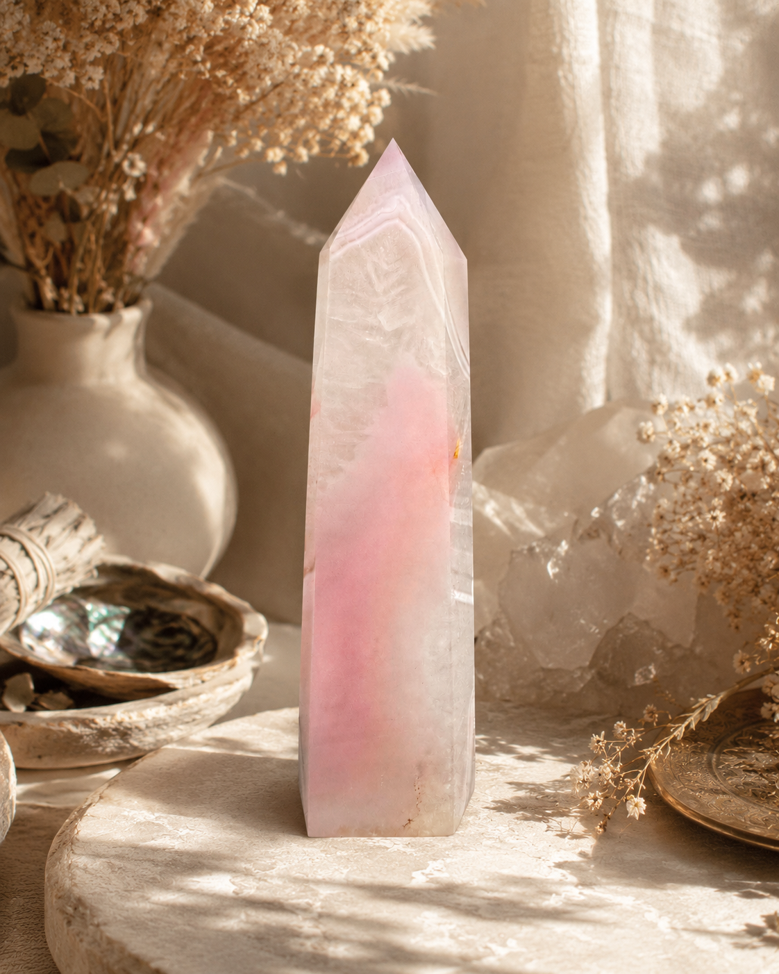 Pink Jelly Agate Tower