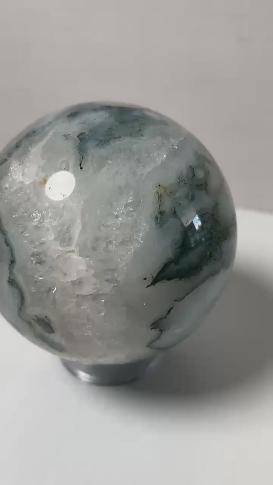 Green Moss Agate Sphere - Medium