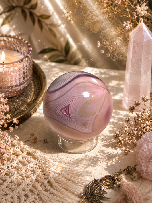 Pink Jelly Agate Sphere