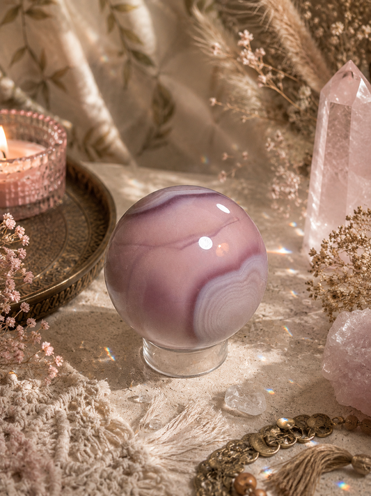 Pink Jelly Agate Sphere