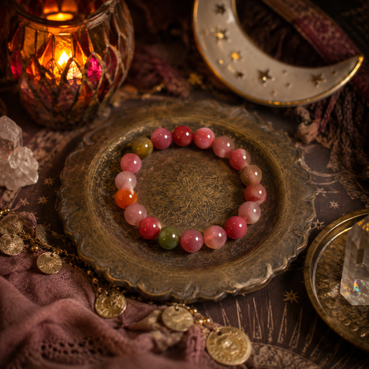 Yan Yuan & Pink Jelly Agate Bracelet